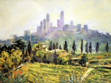Impressionistic Painting  San Gimignano  Italy