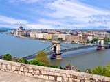 Parliament Building and Danube River  Budapest  Hungary