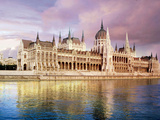 Parliament Building and Danube River  Budapest  Hungary