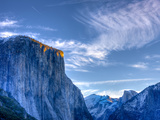 Sun Rises  First Light on Top of El Capitan  Yosemite  California  USA