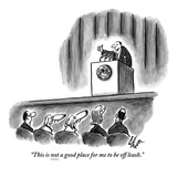 "This is not a good place for me to be off leash" - New Yorker Cartoon