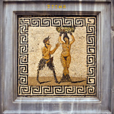 Erotic Tile Mosaic of Pan and Hamadryad from Pompeii  Nat'l Archaeological Museum  Naples  Italy