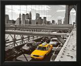 Yellow Cab on Brooklyn Bridge