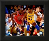 Michael Jordan & Magic Johnson 1990 Action
