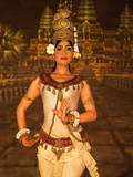 Apsara Dancer in Traditional Costume at Mondial Restaurant  Pokambor Ave  Siem Reap  Cambodia
