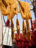 Brightly Coloured Wool Hanging to Dry in the Dyers Souk  Marrakech  Morocco  North Africa  Africa