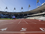 The Start Line of the 100M Inside the Olympic Stadium  London  England  United Kingdom  Europe