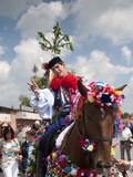 Man Wearing Vlcnov Folk Dress During Ride of Kings Festival  Vlcnov  Zlinsko  Czech Republic