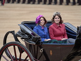 Princesses Beatrice and Eugenie of York  Trooping Colour 2012  Quuen's Bday Parade  London  England