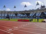 The Finishing Line of the Athletics Track Inside the Olympic Stadium  London  England  UK