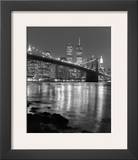 Night View of Brooklyn Bridge and Manhattan Skyline