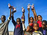 Herero Children Selling Herero Dolls  Damaraland  Kunene Region  Namibia  Africa