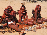 Himba Women Selling Souvenirs  Kaokoveld  Namibia  Africa