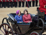 Princesses Beatrice and Eugenie of York  Trooping Colour 2012  Quuen's Bday Parade  London  England