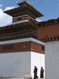 Two Elderly Women Walking Chora around a Chorten  Paro  Bhutan  Asia