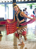 Woman Performing Traditional Javanese Dance at Sultan's Palace (Kraton)  Yogyakarta  Indonesia