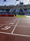 The Finishing Line of the Athletics Track Inside the Olympic Stadium  London  England  UK
