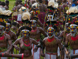 Local Tribes Celebrating Traditional Sing Sing  Highlands  Papua New Guinea  Pacific