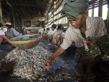 Elderly Woman with Cigar  Fishing Village of Lay Win Kwin  Irrawaddy Delta  Myanmar (Burma)
