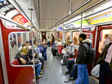Interior of Subway Train  Toronto  Ontario  Canada  North America