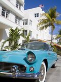 Avalon Hotel and Classic Car on South Beach  City of Miami Beach  Florida  USA  North America