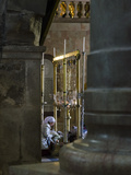 Female Pilgrims Prostrating at Stone of Anointing  Holy Sepulchre  Old City  Jerusalem  Israel