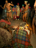 Jul'Hoan !Kung Bushman Villagers Watch Men Perform a Healing Dance  Bushmanland  Namibia