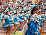 Female Carnival Dancers  Oruro Carnival Procession Parade  Oruro  Bolivia  South America