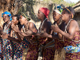 Villagers Dancing in Motion  Kxoe Village  Kwando River Area  Caprivi Strip  Eastern Namibia