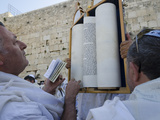Traditional Cohen's Benediction at Western Wall  Old City  Jerusalem  Israel
