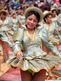 Female Carnival Dancers  Oruro Carnival Procession Parade  Oruro  Bolivia  South America