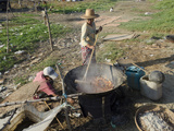 Cooking and Drying of Prawns in Fishing Village of Lay Win Kwin Village  Myanmar (Burma)