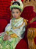 Young Boy Pausing During His Noviciation Ceremony  Taungyi  Shan State  Myanmar (Burma)  Asia