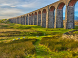 Pen-y-ghent and Ribblehead Viaduct  Yorkshire Dales Nat'l Park  North Yorkshire  England