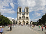 Tourists Outside Notre Dame Cathedral  Paris  France  Europe