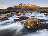 Sunrise View of Black Cuillin Mountain Sgurr Nan Gillean  Glen Sligachan  Isle of Skye  Scotland