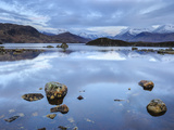 Snow Covered Mountains  Lochan na h-Achlaise  Rannoch Moor  Argyll and Bute  Highlands  Scotland