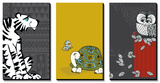 Retro Animals Triptych