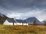 Black Rock Cottages and Buachaille Etive Mor  Rannoch Moor  Glencoe  Highland Region  Scotland