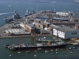 View of Historic Docks from Spinnaker Tower  Portsmouth  Hampshire  England  United Kingdom  Europe