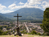 View of Antigua from Cross on the Hill Park  UNESCO World Heritage Site  Guatemala  Central America