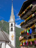 Church and Hotel  Alleghe  Belluno Province  Italian Dolomites  Italy  Europe