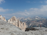 Hiking on High Route 2 in Dolomites  Bolzano Province  Trentino-Alto Adige/South Tyrol  Italy