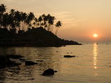 Sunset over Colomb Beach  Palolem  Goa  India  Asia