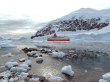 Cruise Ship Moored at Neko Harbor  Antarctica  Polar Regions