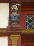 Detail of Wood Sculptures on Keratry Mansion House  Old Town  Dinan  Brittany  France