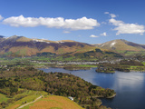 Keswick and Skiddaw Viewed from Catbells  Derwent Water  Lake District Nat'l Park  Cumbria  England
