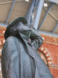 The Statue of Sir John Betjeman at St Pancras International Station in London  England  UK  Europe