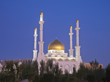 Nur Astana Mosque at Twilight  Astana  Kazakhstan  Central Asia  Asia