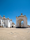 Exterior of Copacabana Cathedral with Crystal Blue Sky  Bolivia  South America  Oct 2007